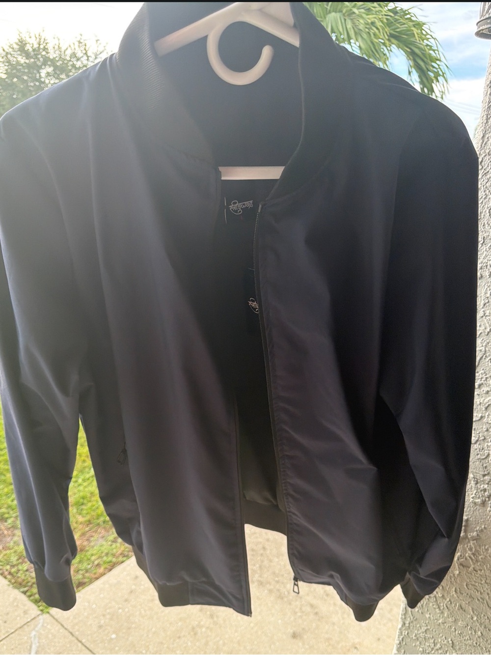 Zara Men's Dark Navy Bomber Jacket